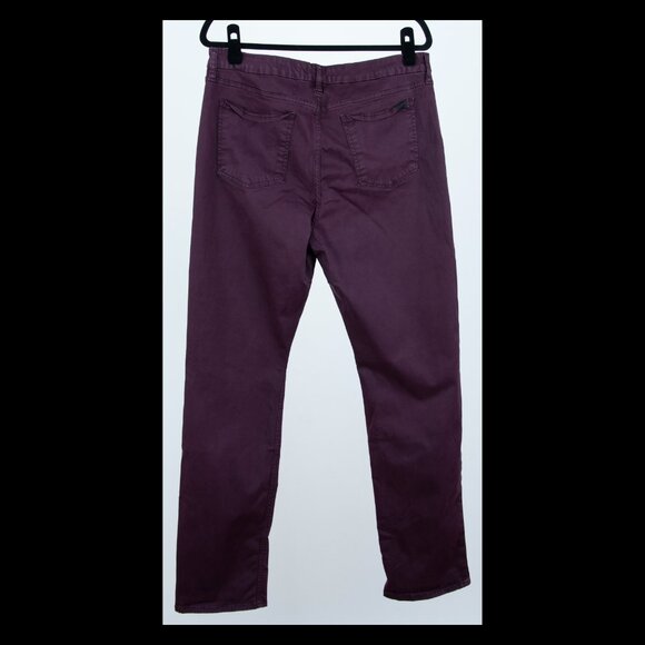 Jen7 by 7 For All Mankind Womens Plum Slim Straight Sateen Jean Sz 16 - Picture 2 of 2